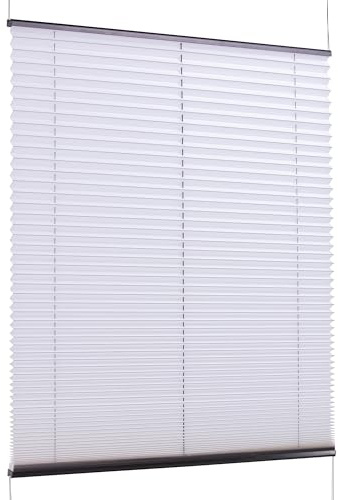 Khome Klemmfix-Plissee Florida Weiß 90 x 210 cm (B x L) einzigartiges Design mit bezauberndem Lichteffekt