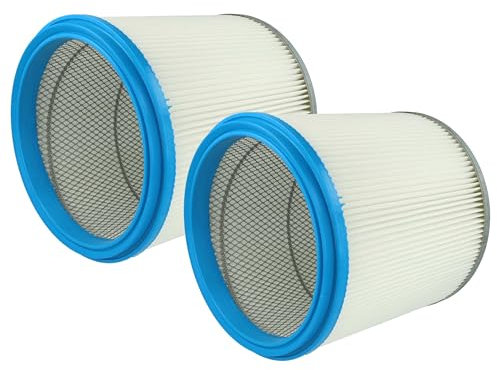 vhbw 2x Faltenfilter kompatibel mit Bosch GAS 14-20 RFB, GAS 12-50 RF Staubsauger - Patronenfilter, Blau Silber Weiß, Abwaschbar