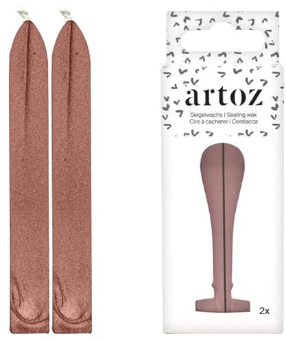 Artoz Siegelwachs, 2 Stück, Farbe: Kupfer - Siegelwachs mit Docht