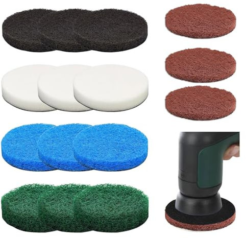 QEEYON 15 Stück Aufsatz für Bosch Universal Brush, Reinigung Pad Bürste Set kompatibel mit Bosch Home/Garden 6033 Akku Reinigungsbürste (Küchenpad+Schaumstoffpad+Mikrofaserpad+Hochleistungspad)