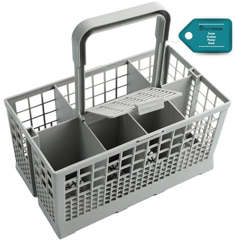 ELECTROHOGAR Cestello Lavastoviglie Universale per Posate | Cestelli con 7 Scomparti per Utensili da Cucina | Cestini Posate Indeformabile e resistente | Misura 13x24x12 cm