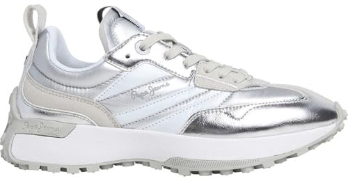 Pepe Jeans Damen Lucky Metallic Sneak, weiß, 37 EU