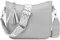 TaoQ C Umhängetasche Damen Leder Handtasche Mittelgroß Crossbody Bag Mit Breitem Schultergurt für Damen, Grau