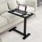 PUNCIA Medical Adjustable Overbed Bedside Table with Hidden Casters Pneumatic Mobile Standing Laptop Desk Movable Over The Bed Table Rolling Computer Cart for Hospital Home Use
