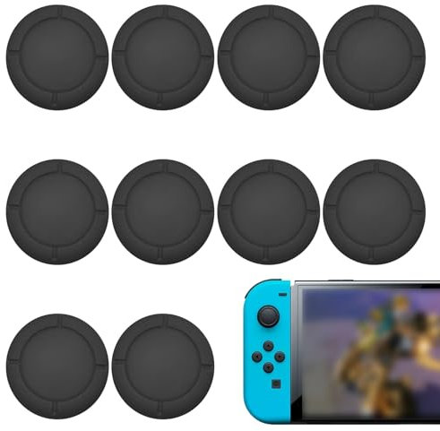 for Nintendo Switch Thumb Grips, for Nintendo Switch Joystick Covers, Thumb Grips with Nintendo Switch, for Nintendo Switch Button Caps - Controller Black Grip Covers - Easy Installation (10 Pcs)
