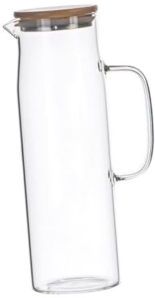 AUTSUPPL 2L Borosilicate Glass Water Jug Large Capacity Cold Water Bottle Fruit Juice Pitcher with Handle and Lid