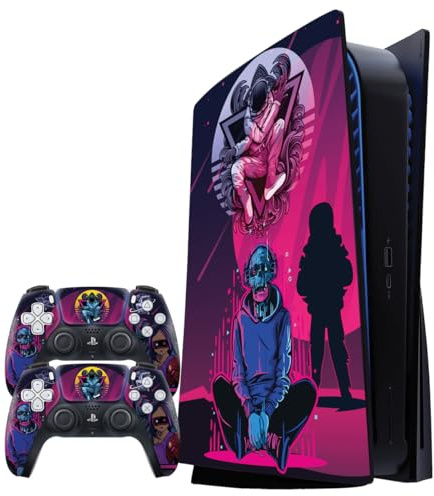 PS5 (Original) Disc Bundle Vinyl Skin – Premium 3M™ Decals for Console & Controllers | Bubble-Free, Easy Application, Scratch-Resistant, Residue-Free Removal | Custom Gaming Skin, Made in UK (Cosmic)