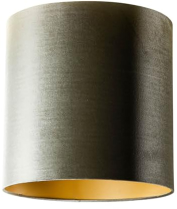 Qazqa classic-antique Lampenschirm - Cilinder Velours - Grün, supports-e27, diameter 40 centimeter