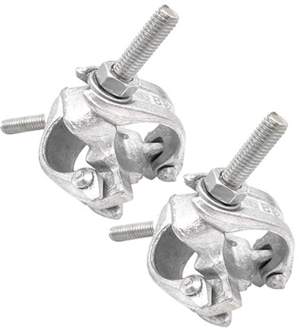 Confezione da 2 morsetti di accoppiamento forgiati per ponteggi in acciaio per il fissaggio di aste di ancoraggio per ponteggi