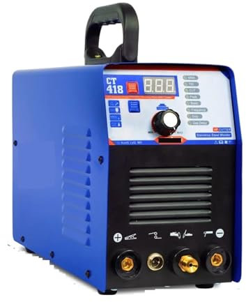 HPHPH Welder, Plasma Cutter CT418 4 in 1 Interver Welding Machine MMA Tig Pulse Spot Welding Portable CNC Plasma Cutter for Metal,Large LED Digital Display