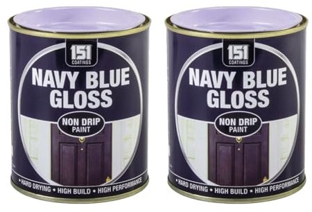 YSAMAX Navy Blue Gloss Non-Drip Paint, Fast-Drying Formula, UV And Weather-Resistant, Long-Lasting Appeal, Perfect For Both Interior And Exterior, (2PCS)