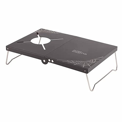 RASTKY Mini table de camping portable avec sac de rangement, table de pique-nique pliable en alliage d'aluminium pour l'extérieur, table de réchaud de camping compatible avec 4 types de combusteurs