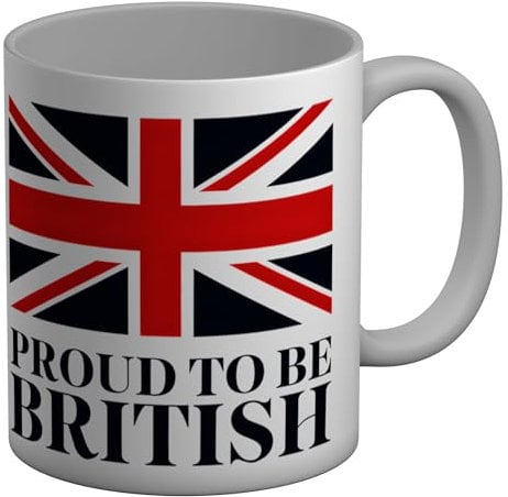 Shopagift Proud to be British Union Jack Patriotic UK Mug White 11oz Large Ceramic Cup