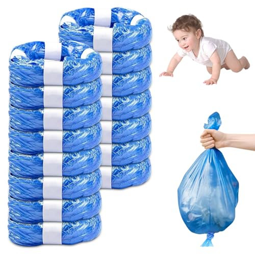 8 Piezas Recambios Cubos de Pañales, 8M Bolsa de Relleno para Papelera Pañales Bebe,Antiolor,Compatible con Todos Contenedores de Pañales