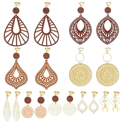 UNICRAFTALE 8 Paar Trendige Ohrclips Im Bohemian Stil Ohrclips Für Damen Leichte Und Bequeme Ohrringe Für Nicht Durchstochene Ohren Geschenke Für Damen 45~98mm