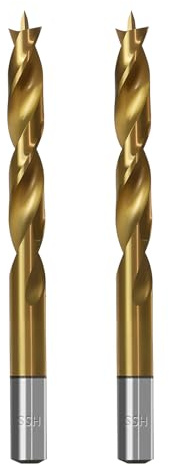 TIBOO DAY Brad Point Wood Drill Bits 9mm (23/64) Brad Point Drill, 2 Pcs | High Speed Steel, Double Flutes Design Metric Brad Point Drill Bits for Woodworking Soft & Hard Woods MDF Acrylic