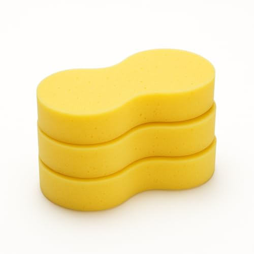 PERSENTU 3Pcs Car Sponge, Car Wash Sponge, Car Large Sponges for Washing, Jumbo Sponges, Perfect for Wheels, Windscreen & Bodywork for Car Cleaning.