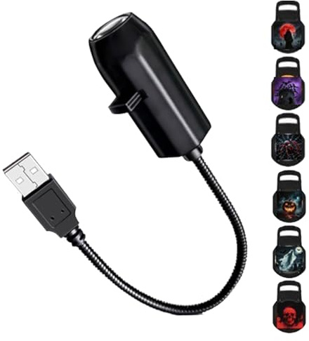 Yulokdwi Halloween Projector Lights Outdoor | 360-Degree Rotating USB Halloween Projector Lamp,Lamp for Theater Ceiling Room Night Illumination Bedroom Patio Garden Wall Decor