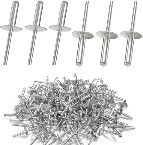 120 Unidades Remaches Ciegos de Aluminio, Cabeza Avellanada de Pestaña Ancha 4,8 mm, para Metal, Madera, Muebles, Carrocería, Maquinaria e Industria (4.8x20 mm)