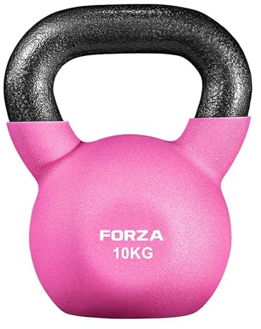 FORZA Neoprene Kettlebells [4-28kg] | Exercise Equipment For Home Training & Gym Fitness – Heavy Lifting Kettlebell Weights | Cast Iron Kettlebell