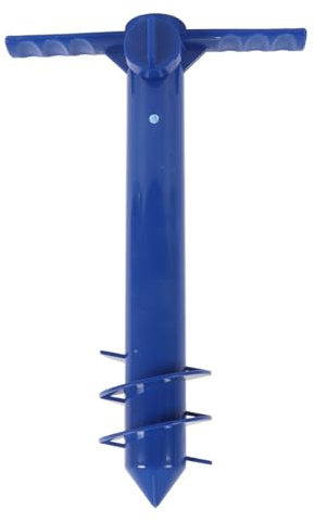 Ludom Soporte universal para barrena de arena con forma de ancla para sombrilla de playa (azul)
