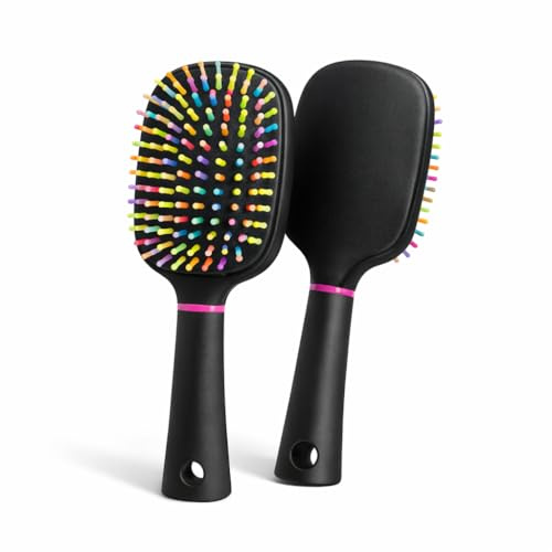 Adkoat® 2PCS Rainbow Air-Cushion Grooming Brush for Horses, Dogs & Cats – Gentle Comb for Mane, Tail & Long Fur – Wave-Bristle Massage Tool for Shedding, Knots & Circulation