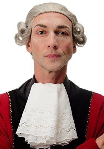 WIG ME UP - F2588-51 Perücke Qualitätsperücke Herren Karneval Theater Barock Lord Edelmann Adliger grau