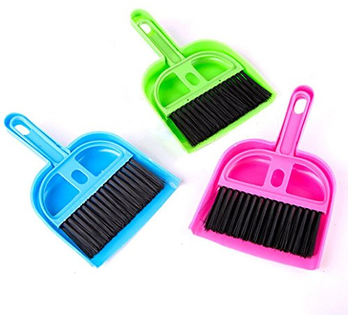 Greenlans Mini Dustpan Brush Desk Plastic Cleaning Sweeper Broom Set Handy Cleaner Whisk for Pets Home Appliance Random Color