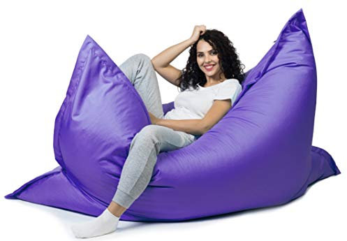 sunnypillow XL Sitzsack, Riesensitzsack Outdoor & Indoor 100 x 150 cm mit 140L Styropor Füllung Sessel für Kinder & Erwachsene Sitzkissen Sofa Beanbag viele Farben und Größen zur Auswahl Violett