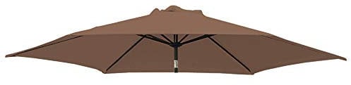Green Bay 2.7m/8 Arms Replacement Parasol Garden Patio Umbrella Fabric Canopy Cover (Coffee)