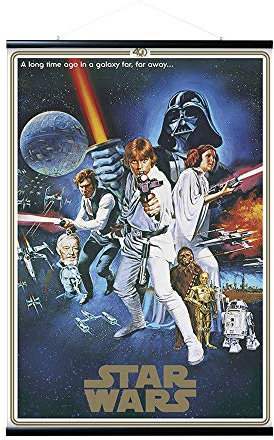 Erik Magnetische Posterleiste mit Poster - Star Wars Classic 40 Jubiläum One Sheet B - Poster mit Rahmen