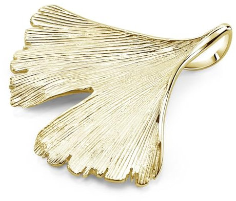MATERIA Gold Ketten-Anhänger Ginkgo Blatt mit Goldkette Schmuck Set KA-277-Gold_K126-45 cm