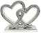 Amazing Gift Crushed Diamond Silver Double Heart Love Ornament - A Radiant Celebration of Eternal Affection Sterling Love-Ornament Blings Sparkly Home Decoration