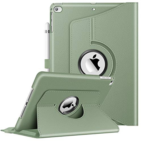 FINTIE - Carcasa para iPad de 9,7 Pulgadas, 6ª Gene, 2018, iPad 5ª Gén 2017, iPad Air 2, iPad Air – Funda Protectora de 360°, rotación – Funda para Dormir y Despertar automático, Verde Salvia