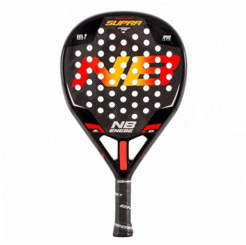 Enebe Pala Supra Carbon 21, Negro Rojo, Extra Large