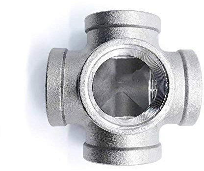HIXISTO Gewindefitting,Messing Muffe Edelstahl 304 1/43/8 1/23/4 11-1/4 1-1/22 weiblich BSP. Gewinderohranschluss 5 Wege Gleiche Querverbinder (Thread Specification : 3/8)