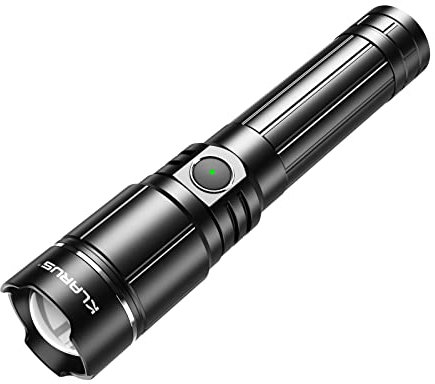 klarus Lampe torche LED EP9 Pro, lampe de poche 1300 lumens, zoomable, 3 modes + stroboscope, lampe torche étanche IPX4 pour camping, extérieur, urgence