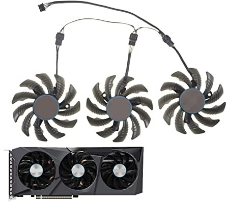 Youngran 3Pcs/Set 75MM T128010SU PLD08010S12HH GPU Cooler Compatible For Gigabyte Radeon RX 6600 XT RX 6700 XT Eagle Graphics Cards Fans leisurely