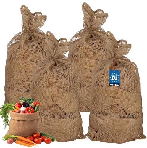 KOTARBAU® 4er Set Jutesäcke für den Garten für Kompost und andere Abfälle 90x45 cm Jutesack Ökologische Säcke