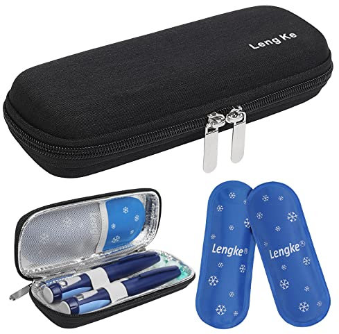 BOMKEE Borsa Termica per Insulina, Portatile per Raffreddamento Con 2 Impacchi di Ghiaccio