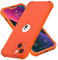 ORETECH for iPhone 13 Case, with [2 Pack Tempered Glass Screen Protector] [Camera Lens Guard] [15FT Military Grade Drop Test] 360° Shockproof Slim Fit Rubber Bumper Phone Cover - Orange