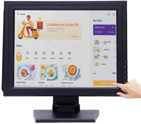 15 Kassenmonitor Registrierkasse Touchscreen Monitor POS LCD Display Monitor Monitore für Kassensystem Kassierer Restaurant Bar Kaffee Donut Store Menü bestellen