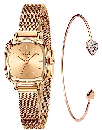 CIVO Orologio Donna Oro Rosa Set Acciaio Inossidabile Analogico Elegante Polso Sottile