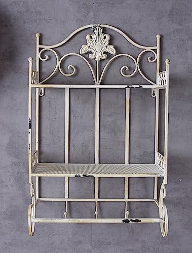 Wandboard Landhausstil Wandregal Küchenregal Handtuchhalter Handtuchstange Weiss aja201 Palazzo Exklusiv