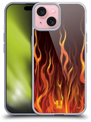 Head Case Designs Inferno Hot Rod Flamme Gelhülle [Militärischer Schutzgrad] Kompatibel Mit Apple iPhone 15 Und Kompatibel Mit MagSafe