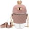 BELLE VOUS Bouteille d’Eau Couleur Rose avec Paille et Sangle - 380ml - Plastique sans BPA avec Couvercle Étanche - Pour tout Âge - Sport - École - Bureau - Activités de Plein Air