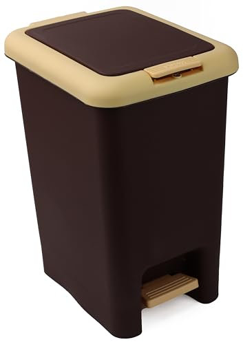 DIVCHI Kitchen Trash Can with Pedal - 7L Wastebasket for Home, Office, Bathroom, and Bedroom - Garbage Bin with Lid and Liner (18.5L x 24.5W x 30H cm)