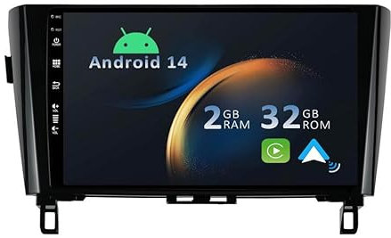 YUNTX Android 14 2 Din Radio con navigazione per Nissan Qashqai/X-Trail 2013-2017: [Integrato CarPlay/Android Auto/DSP/GPS]-IPS 2.5D 10.1 pollice Touch screen-DAB/Bluetooth 5.0/Controllo del volante