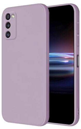HONLEN Hülle für Samsung Galaxy A41 Schutzhülle Case, (6.1 Inches) Liquid TPU Silicone Handyhülle mit Fallschutz Silikon Cover Gras lila