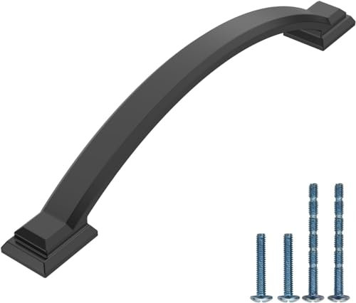 9BUILD 10 Stück Schrankgriffe Schwarz Lochabstand 128mm Griffe für Küchenschränke Zinklegierung Möbelgriffe Küchengriffe griffe möbel Küchenschrank Schranktürgriffe EU0047